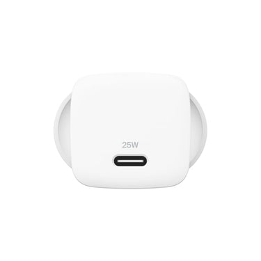 Belkin Boost Charge 25W Wall Charger & USB-C Cable with USB-C Output & 1m USB-C to USB-C Cable - White
